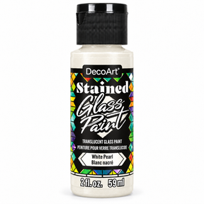DecoArt Stained Glass Paint in White Pearl, 2 oz bottle