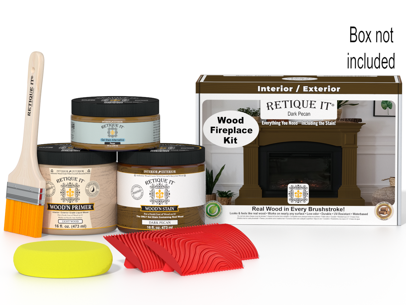 Fireplace Wood'n Finish Kit (Full Fireplace) - Dark Pecan