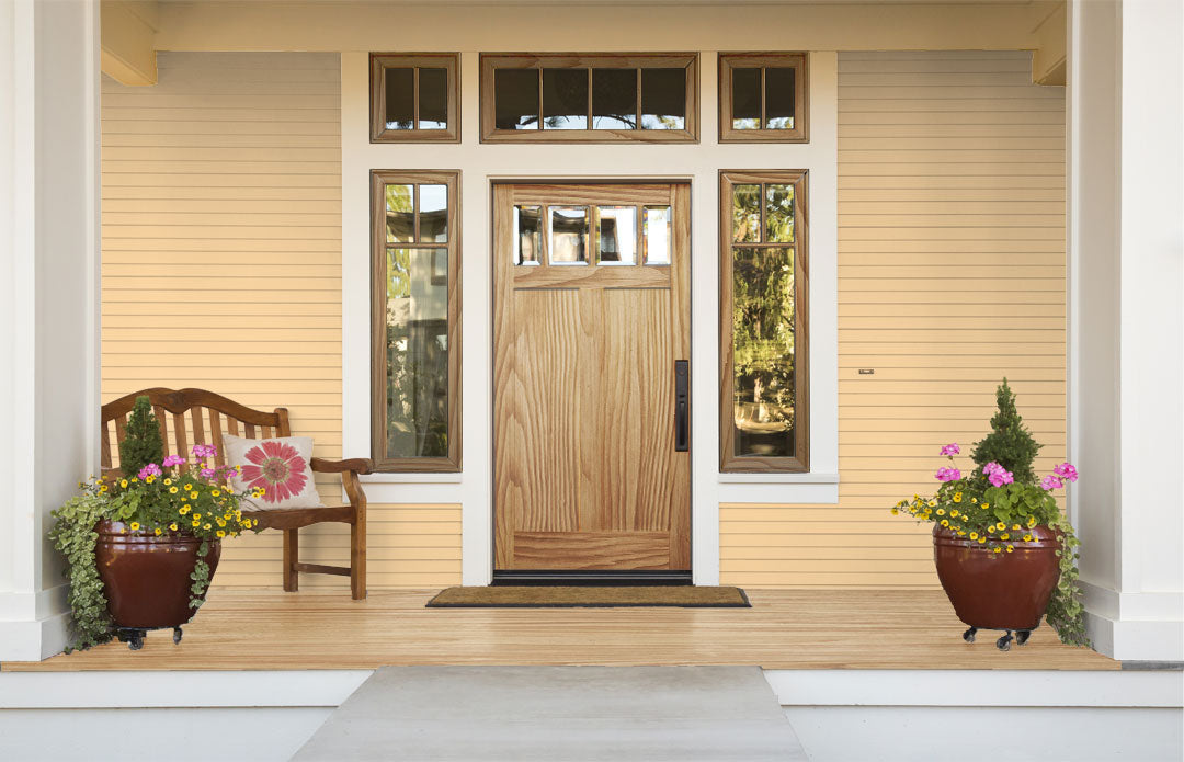 Retique It® Raw Wood Kit (Med) in dark wood finish, showcasing the natural textured grained wood surface for door renovation.