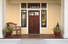 Retique ItÂ® Wood'n Kit in Red Mahogany for interior wood finishing, showing the front door with a grained wood appearance.