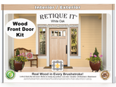 Retique It® Wood'n Finish White Oak front door kit with stain, featuring a white oak door and hardware for a stylish entrance.