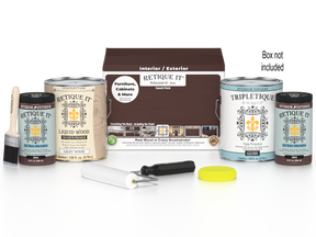 Retique It® Java Multi-purpose Smooth Finish Kit (4x Large) for interior wood projects with top coat in a wood finish box.