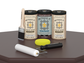 Retique It® Wood'n Cabinet Kit in Java finish with 24 smooth cabinet doors, ideal for stain application and home cabinetry.