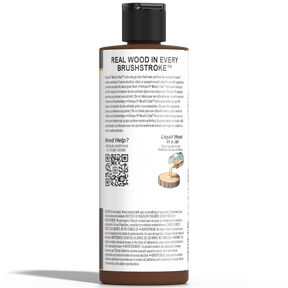 Retique It Liquid Wood Wood'n Stain in Java, 8 oz, showcasing the rich brown stain and smooth application on wood surface.