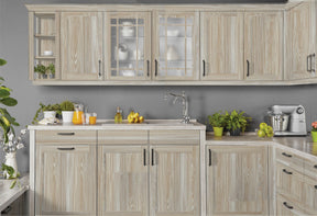 Retique It® Raw Wood Kit in medium bleached wood finish, designed for kitchen cabinets with natural wood grain appearance.