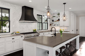 Retique It Multi-purpose Smooth Finish Kit in Harbor Gray for interior wood surfaces, shown on a kitchen countertop.