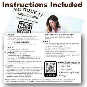 Retique It® Multi-purpose Smooth Finish Kit (Large) in charcoal for interior wood top coat with application instructions.