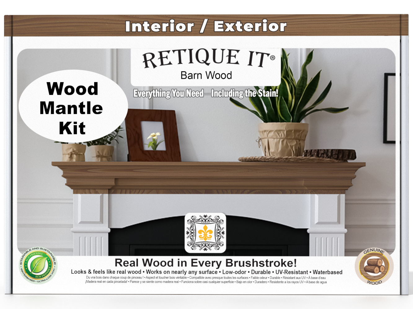 Fireplace Mantel Wood'n Finish Kit - Barn Wood