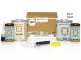 Retique It® Multi-purpose Smooth Finish Kit in Old Oak for exterior wood top coating, includes four large containers with wood finish.