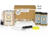 Retique It® Wood'n Finish Kit in Old Oak, large multi-purpose smooth finish set with four containers and applicator brushes.