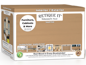 Retique It® Wood'n Finish Kit in Pecan, multi-purpose smooth finish set with four large containers for woodworking projects.