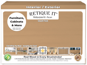Retique It® Multi-purpose Smooth Finish Kit in Pecan, 4-pack, featuring wood finish products for furniture or cabinetry.