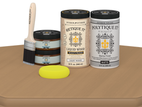 Large Pecan wood finish kit with matte exterior top coat from Retique It®'s Wood'n Finish Kits line.