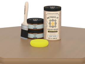 Retique It® Wood'n Cabinet Kit in Pecan stain, 12 smooth cabinet doors with wood grain finish, ideal for kitchen or bathroom cabinets.