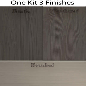 Retique It Fireplace Wood'n Finish Kit swatches in Harbor Gray stain for full fireplace wood finishing projects.