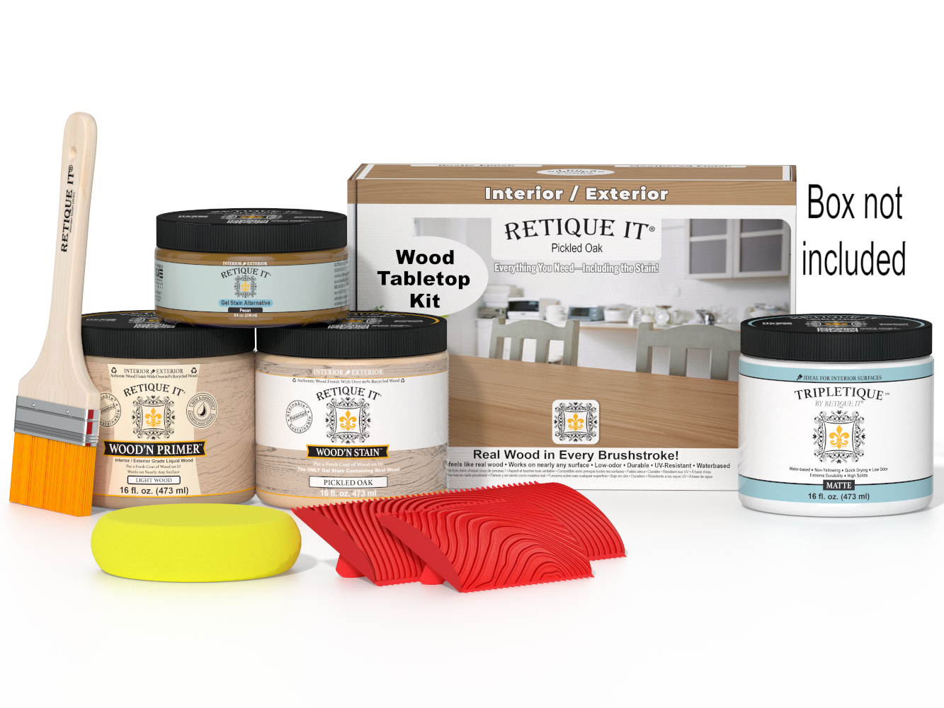 Tabletop Wood'n Finish Kit (Double Size) - Pickled Oak