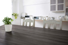 Retique It Wood'n Kit Large in Harbor Gray with a grained wooden tabletop finish, designed for exterior top coating projects.