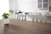 Retique It Bare Wood Kit (Large) for interior wood projects, shows a glossy finished tabletop with natural wood grain, stain not included.