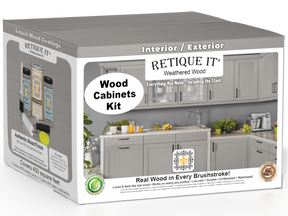 Weathered wood stain kit for cabinets with 48 smooth doors from Retique It® Wood'n Cabinet Kit series.