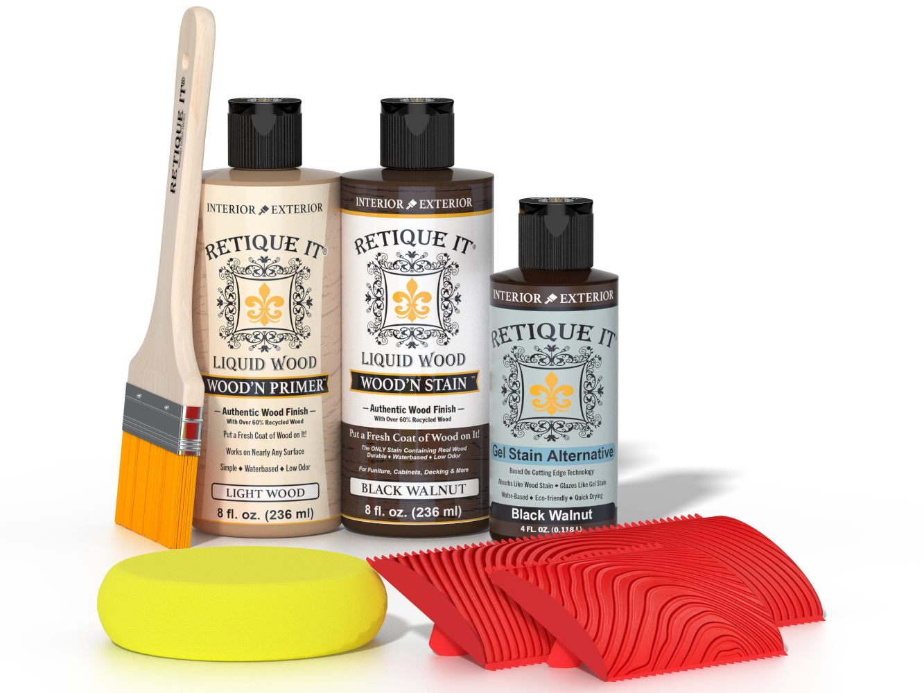 Retique It® Wood'n Finish Kit in Black Walnut for multi-purpose wood finishing, shown in a detailed close-up image.