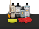 Retique It® Wood'n Finish Kit Classic Black interior top coat on wooden surface for multi-purpose use, showcasing sleek black finish.
