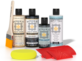 Retique It® Wood'n Kit Classic Black interior top coat in a multi-purpose wood finish kit, shown in the image.