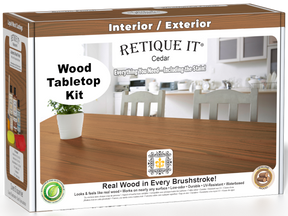 Retique It® Wood'n Finish Kit in Cedar for tabletops, includes stains and finishing supplies for wood surface treatment.