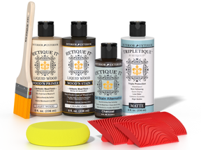 Multi-purpose Wood'n Kit by Retique It in charcoal finish, featuring interior top coat for wood surface enhancement.