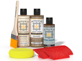 Retique It® Wood'n Finish Kit in Modern Walnut, a multi-purpose wood finishing kit with a 3D wood grain effect.