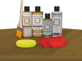 Retique ItÂ® Wood'n Finish Kit in Old Oak for exterior top coating, showing the multi-purpose wood finish kit on a table.