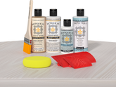 Retique It® Wood'n Kit white wash interior top coat stain on table showcasing wood finishing application.