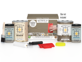 Retique It® Wood'n Finish Kit with four large driftwood stain samples in a box, for multi-purpose wood finishing projects.