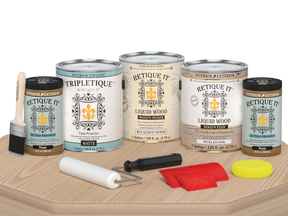 Retique It® Wood'n Finish Kit in WNK128 WOAK TPLQ matte wood finish for furniture and crafts.