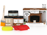 Retique It® Wood'n Finish Kit for full fireplace in cedar stain, includes wood finishing supplies and tools.