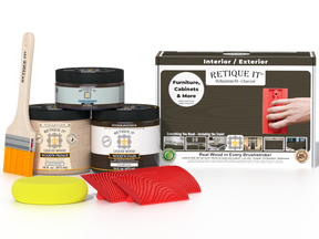 Retique It® Wood'n Kit Medium charcoal finish with wood stain and finish products for multi-purpose wood projects.
