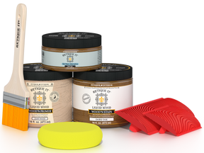 Retique It® Fireplace Wood'n Finish Kit in Dark Oak stain, full fireplace kit with wood finish samples and application tools.
