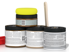 Back view of Retique It® Wood'n Kit (Med) in Dark Oak, showing the exterior top coat and wood finish application on a plate.