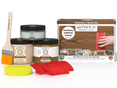 Medium dark oak Wood'n Finish Kit by Retique It® for multi-purpose wood finishing projects, shown in the product image.