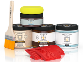 Gloss Java wood finish in a Retique It® Wood'n Kit, interior top coat, with natural wood grain and finishing details.