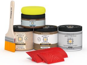 Retique It® Wood'n Kit in Modern Walnut for exterior finishing, featuring wood stain and topcoat in a versatile multi-purpose kit.