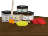 Wood'n Finish Front Door Kit - Dark Pecan — Matte kit contents