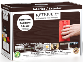 Retique It® Wood'n Finish Kit in Red Mahogany, interior top coat for wood furniture and accents with multi-purpose use.