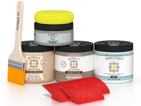 Weathered Wood interior top coat in the Retique It Wood'n Finish Kit, medium size, satin finish, suitable for multi-purpose wood projects.