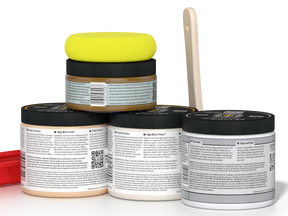 Retique It Wood'n Finish Kit in Walnut Oak, showing the back of the package with product details and branding.