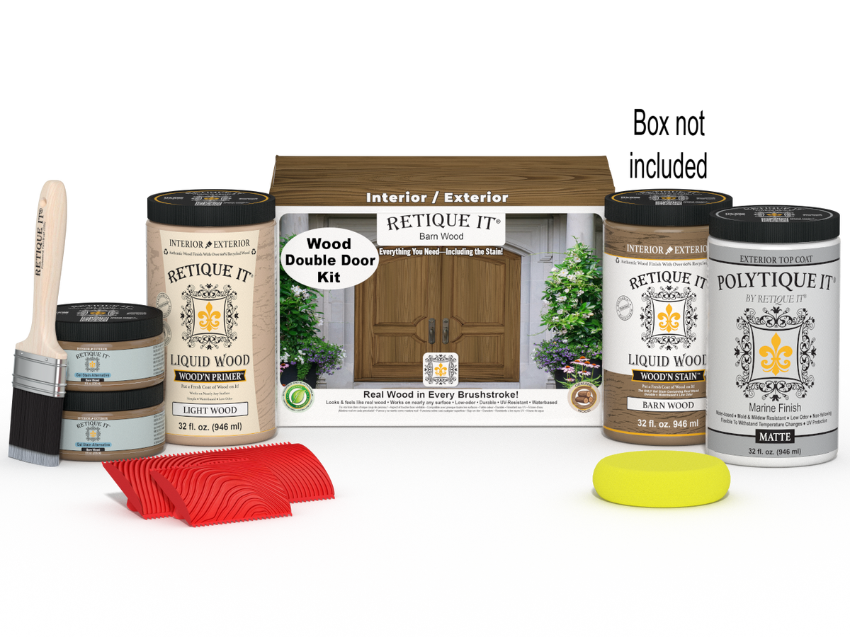 Wood'n Finish Front Door Kit (Double) - Barn Wood