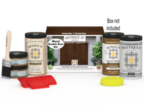 Wood'n Finish Front Door Kit (Double) - Dark Oak — Matte kit contents