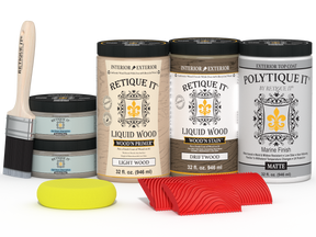 Large Wood'n Kit by Retique It® with Drift Wood finish, featuring exterior top coat and matte wood finish for outdoor projects.