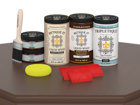 Large Java Wood'n Kit by Retique It® for interior top coat, shown on a table with satin finish wood surface.