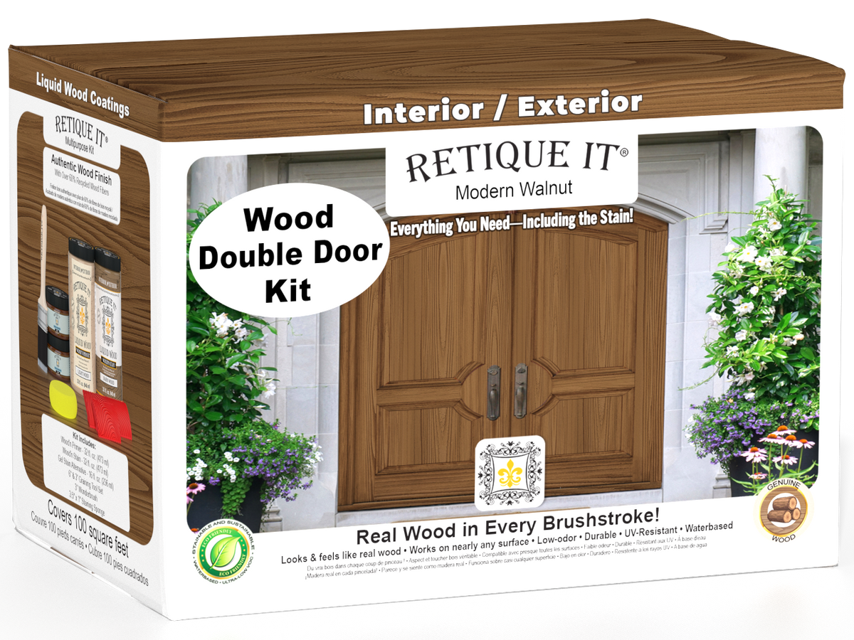 Wood'n Finish Front Door Kit (Double) - Modern Walnut — box hero