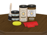Retique It® Wood'n Finish Front Door Kit (Double) in Dark Pecan stain, showcasing the stain application on a wooden door.